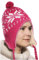 Peruanische Mütze Chullo Ch'ullu mit Bommel, Unisex, Herren/Damen, Farben zur Auswahl, Rosa, One size
