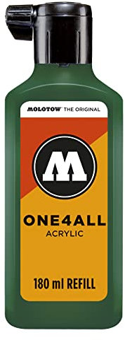 Molotow ONE4ALL Refill Acryl, Farbe 096 mister green 180 ml, Nachfülltinte für Permanentmarker