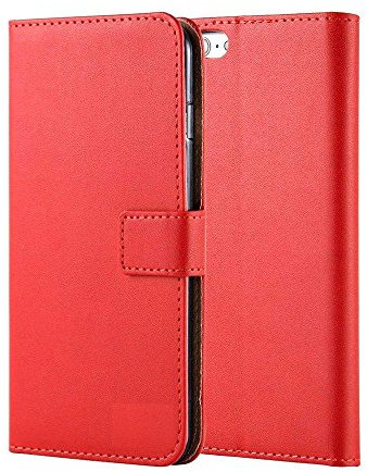NWNK13 iPhone Se/iPhone 5S case Ultra Slim iPhone5S Red Pu Leather Magnetic Flip Book Wallet Case Cover