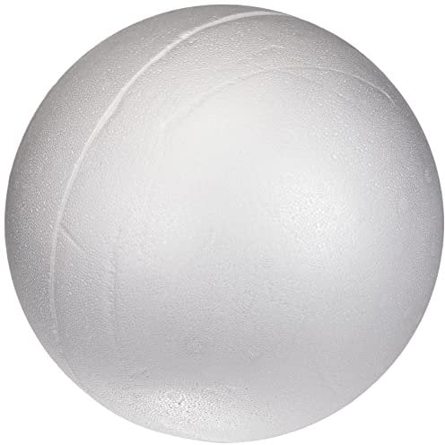 Rayher 3306200 Styropor-Kugel, weiß, teilbar, 2 Halbschalen, 25 cm ø, zum Basteln, Bekleben, Dekorieren und Bemalen