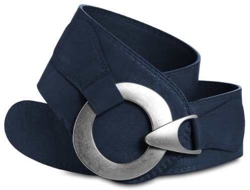 Caspar GU243 breiter Damen Taillengürtel, Gürtelgröße:80, Farbe:dunkelblau