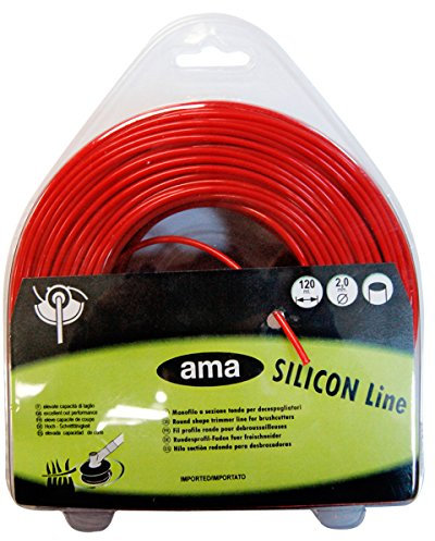 Ama Filo Decespugliatore Silicon line di colore rosso: Filo per decespugliatore a sezione tonda, Blister da 45m, Diametro 3,3mm