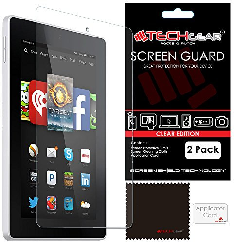 TECHGEAR [Pack of 2] Screen Protectors for New Amazon Fire HD 6/6 inch (2014 Edition / 4th Gen / HD6) Premium - Clear Lcd Screen Protector Covers (Not For Older Generation Amazon Tablets!)