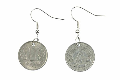 Miniblings DDR Pfennig Münze Ohrringe Geld Ostalgie versilbert | Ohrschmuck, sorgfältig in Berlin gefertigt, mit Glückspfennig