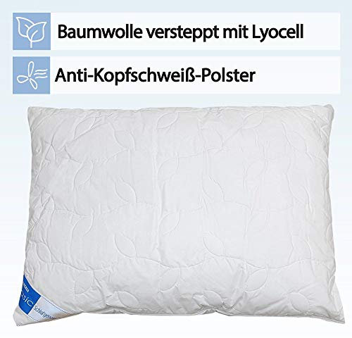 Frankenstolz Original Kissen mit kühlendem Tencel/Lyocell und weichen Faserbällchen, ideal für Schwitzer, Kochfest und damit ideal für Allergiker geeignet, Made in Germany, Größe ca. 70 x 90 cm