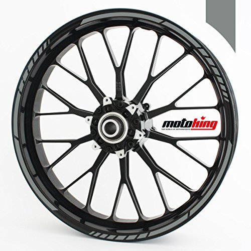 Felgenrandaufkleber GP im GP-Design passend für 14 Zoll Felgen für Motorrad, Auto & mehr - Mausgrau matt