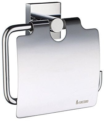 Smedbo House verchromtem Toilettenpapierhalter mit Deckel, silber