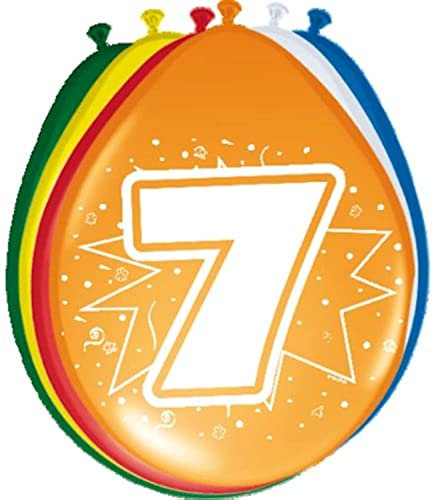 Folat 08207 - Zahlenballons/Ballon mit Zahl 7-12 / 30 cm - 8 STK.