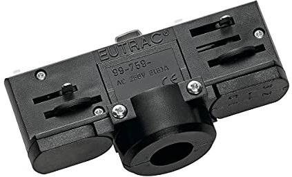 SLV Eutrac 3-Phasen Stromschienenadapter | Hochvolt-Stromschiene, Aufbau-Schiene, Stromschienen-System |schwarz, inkl. Montagezubehör