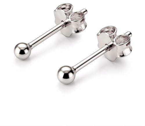 925er Silber Kugel-Ohrringe Damen – Allergikerfreundlich, Nickelfrei – 9 Größen 2mm–10mm – 14K Vergoldet – Zeitlose KEZEF Essentials für jeden Tag