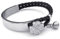 KONOV Schmuck Damen-Armband – geflochten vierblättriges Kleeblatt Glücksbringer Manschettenknöpfe – Leder – Edelstahl Fantaisie Kette von Hand – Farbe Weiß Schwarz Silber – mit Geschenktasche
