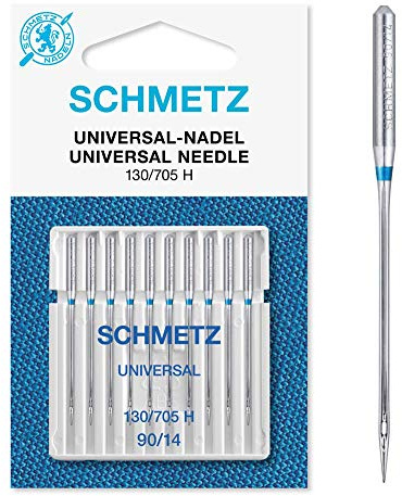 Sewing Machine Needles Schmetz - Universal (Regular), Pack of 10, Size: 90/14, 3 Packets for the Price of 2! Includes Large Schmetz Needle Threader