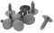 sourcing map 10 Stk.Auto Autoteile Kunststoff Druckschraube Niet Plattenbefestigungsclips Grau 10 Stk