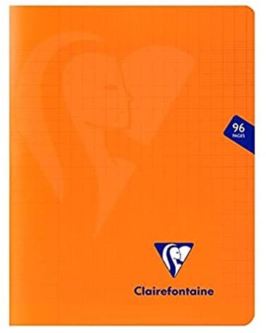 Clairefontaine 383741C Un Cahier Agrafé Mimesys Orange - 17x22 cm - 96 Pages Grands Carreaux - Papier Blanc 90 g - Couverture Polypro