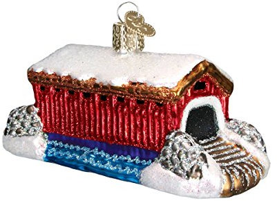 Old World Christmas Cities, Places and Landmarks Glass Blown Ornaments for Christmas Tree Covered Bridge