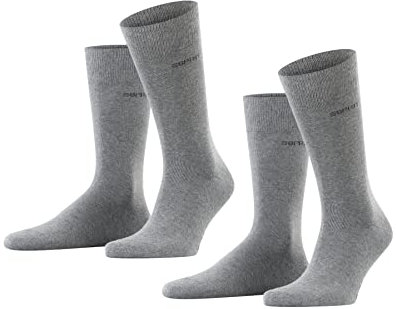 ESPRIT Herren Socken Basic Uni Multipack M So Baumwolle einfarbig 2 Paar, Grau Light Grey Melange 3390, 43-46