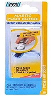 GEB Mastic d'étanchéité pour bonde de lavabo, évier, Baignoire, Douche ou pour Emboitement de tuyaux - Cordon prêt à l'emploi ⌀ 8mm x 43cm - Gris