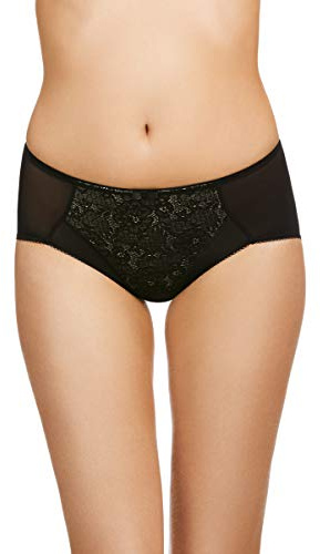 Beauty Everyday Deep Brief Lace Panty- Full Coverage, Black (Black), Large, 1 Piece