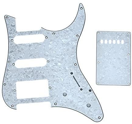 KAISH White Pearl Gitarren-Schlagbrett aus HSS mit Tremolo-Rückplatte für Yamaha Pacifica-Gitarren