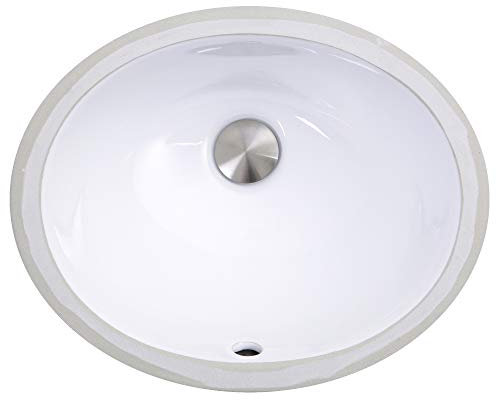 Nantucket fregaderos um-13 X 10-W 13 por 25,4 cm montaje bajo encimera fregadero de mueble para lavabo de cerámica oval, color blanco