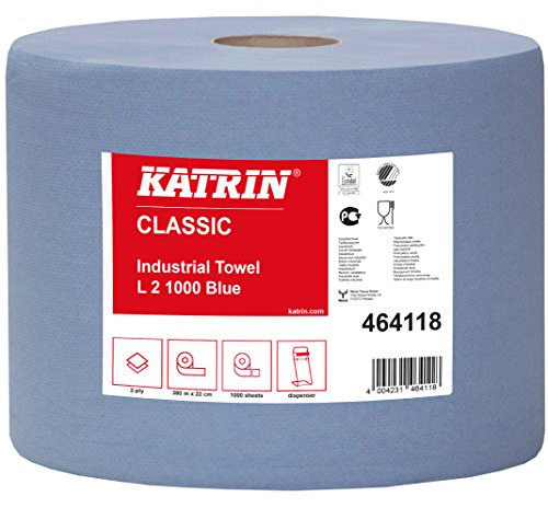 Katrin 464118 Classic L 2 Handtuchrolle, 2-Lagig, Blau (2-er Pack)