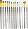 MyArtscape Paint Brush - Set of 15 Art Brushes for Watercolor, Acrylic & Oil Painting - Premium Art Supplies