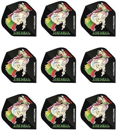 Hardcore Peter Wright Snakebite Cartoon Extra Dicke Dart Flights - 3 Sätze pro Packung (9 Flights insgesamt)