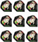 Hardcore Peter Wright Snakebite Cartoon Extra Dicke Dart Flights - 3 Sätze pro Packung (9 Flights insgesamt)