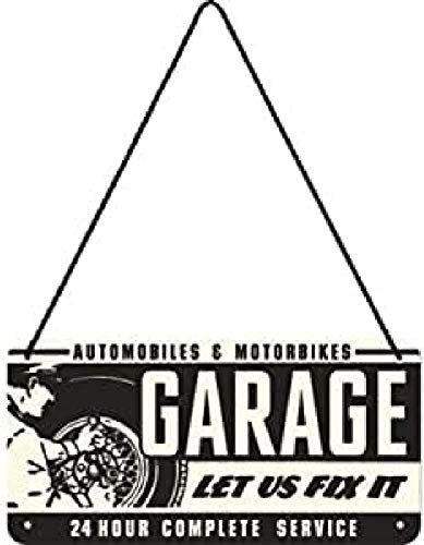 Nostalgic-Art Targa da Appendere Best Garage – Idea Regalo per Amanti di Moto, in Metallo, Decorazione con Design Vintage, 10 x 20 cm