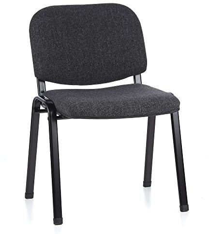 hjh OFFICE 704020 Besucherstuhl XT 600 Stoff Anthrazit/Schwarz Konferenzstuhl bequem gepolstert, stapelbar, Metallgestell