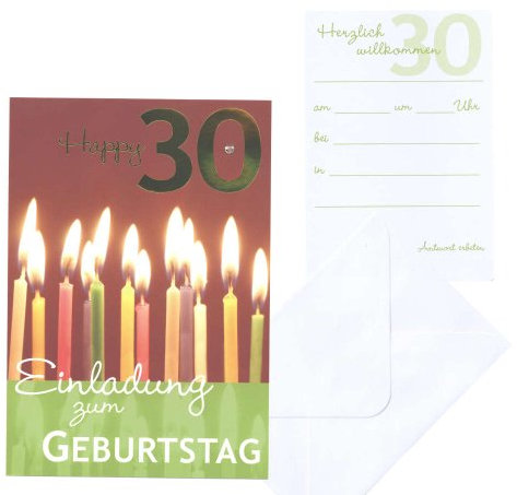 5 Einladungskarte Einladung 30. Geburtstag
