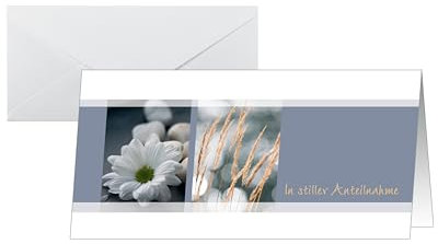 SIGEL DS208 Trauerkarten Anteilnahme, DIN lang, 10er Set mit Umschlag ohne Text, ideal zum Bedrucken