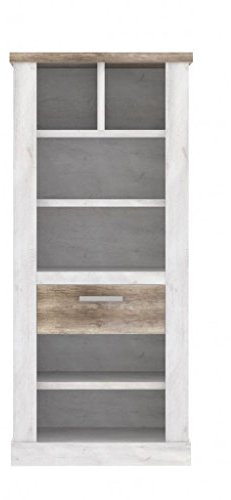 Forte Möbel Regal Duro Bücherregal 1 Schublade - Optik: Pinie weiß antik