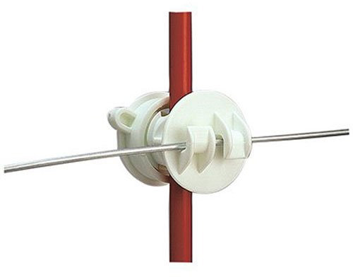 Gallagher Rod Post Screw-On Claw Insulator – White | 25 Pack | Electric Fence Insulator for Fiberglass or Rod Posts | Holds Wire, Polywire, or Braid Securely | UV-Resistant & Durable