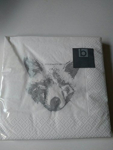 20 Servietten Fox - Fuchs - silver weiss -