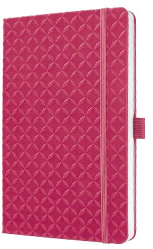 SIGEL JN105 Notizbuch A5 liniert pink, Tagebuch Jolie, Hardcover, Gummiband, Stifteschlaufe, Einstecktasche, Fuchsia Pink, vegan, aus nachhaltigem Papier