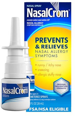 NasalCrom Nasal Spray for Allergy Relief, 200 Sprays, 0.88 Fl Oz
