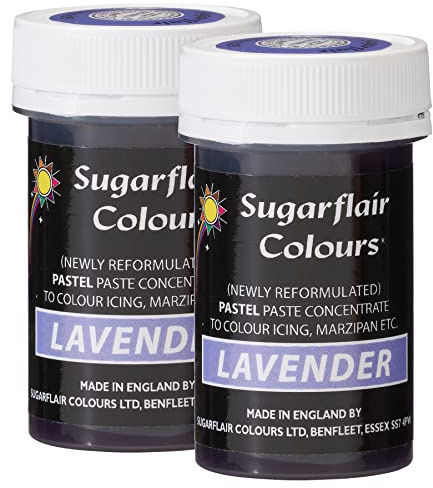 Sugarflair Lavender Pastel Food Colouring Paste, Highly Concentrated for Use with Sugar Pastes, Buttercream, Royal Icing or Cake Mix, Subtle Colour Dye - 25g (Pack of 2)
