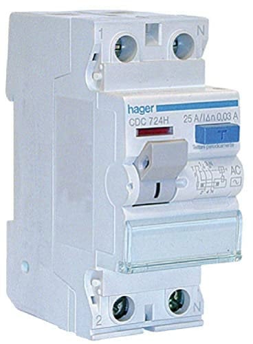 Hager CDC724H - INTERRUTTORE DIFFERENZIALE 2P 30 MA 25A 2M