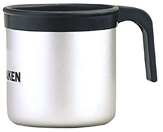LAKEN 8.41254E+12 Taza de Aluminio con Borde de Plástico Negro y Asa 0,4L, Gris Claro, 1 Unidad (Paquete de 1)