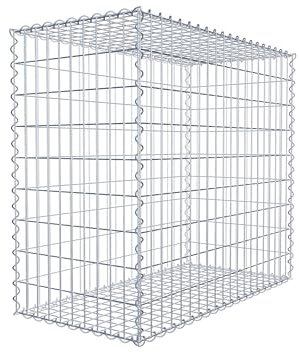 GABIONA - Gabione 100 x 90 x 50 cm - Cestino per gabbioni zincato con maglie 5 x 10 cm - Cestino in filo metallico resistente alle intemperie per il giardino