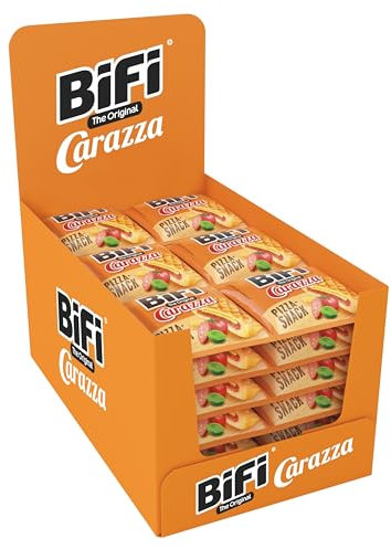 BiFi Carazza Original – 72er Pack (24 x 3 x 40 g)– Herzhafter Pizzasnack zum Mitnehmen