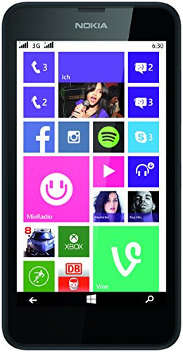 Smartphone Nokia Lumia 630 Dual SIM (11,4 cm (4,5 )) avec écran Tactile, Appareil Photo 5 mpx, vidéo HD-Ready, Snapdragon 400, Quad-Core 1,2 gHz, Windows Phone 8.1