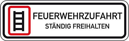 LEMAX® Hinweisschild Feuerwehr-Zufahrt freihalten, Aluminium RA0, reflekt., 1000x333mm