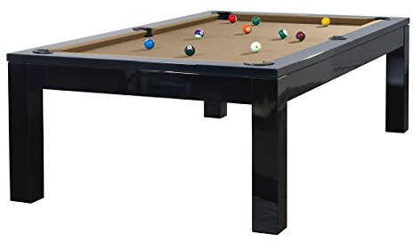 Billiard-Royal Billardtisch Pooltisch Modell Olivia Black 8 ft. inkl Tischplatte mit hochwertigem K-55 Bandengummi und freier Tuchwahl, Tuchfarbe:Beige