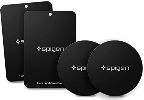 Spigen KUEL [MP-4P], Magnetic Metal Plate for Car Phone Holder, 3M Adhesive 2 Round 2 Rectangle 4 Scratch Protector Easy Application