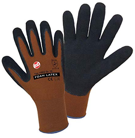 Worky FOAM Latex Handschuh Gr. 9, 14902-9, Schwarz Braun