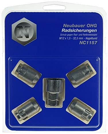 McGard NC1157 Addiebstahlsicherungsmuttern M12x1.5, Kegelsitz, Gesamtlänge 32.5mm, Schlüsselweite 19mm/21mm