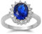 kleine Schätze - Damen-Ring/Verlobungsring - 925 Sterlingsilber - Blau Saphir - Zirkonia (Inspiriert durch Prinzessin Diana)