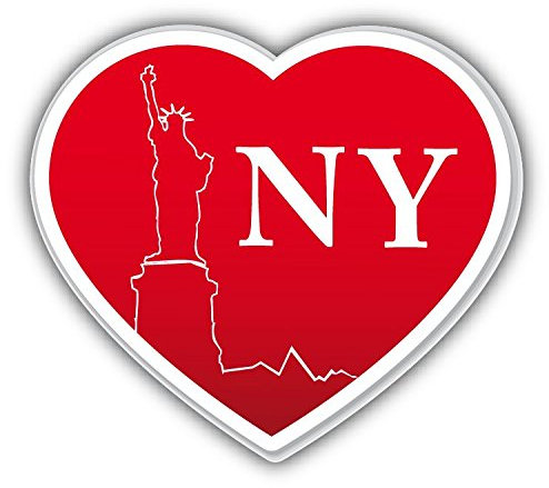 postwalldecor I Love New York Heart Hochwertigen Auto-Autoaufkleber 12 x 12 cm